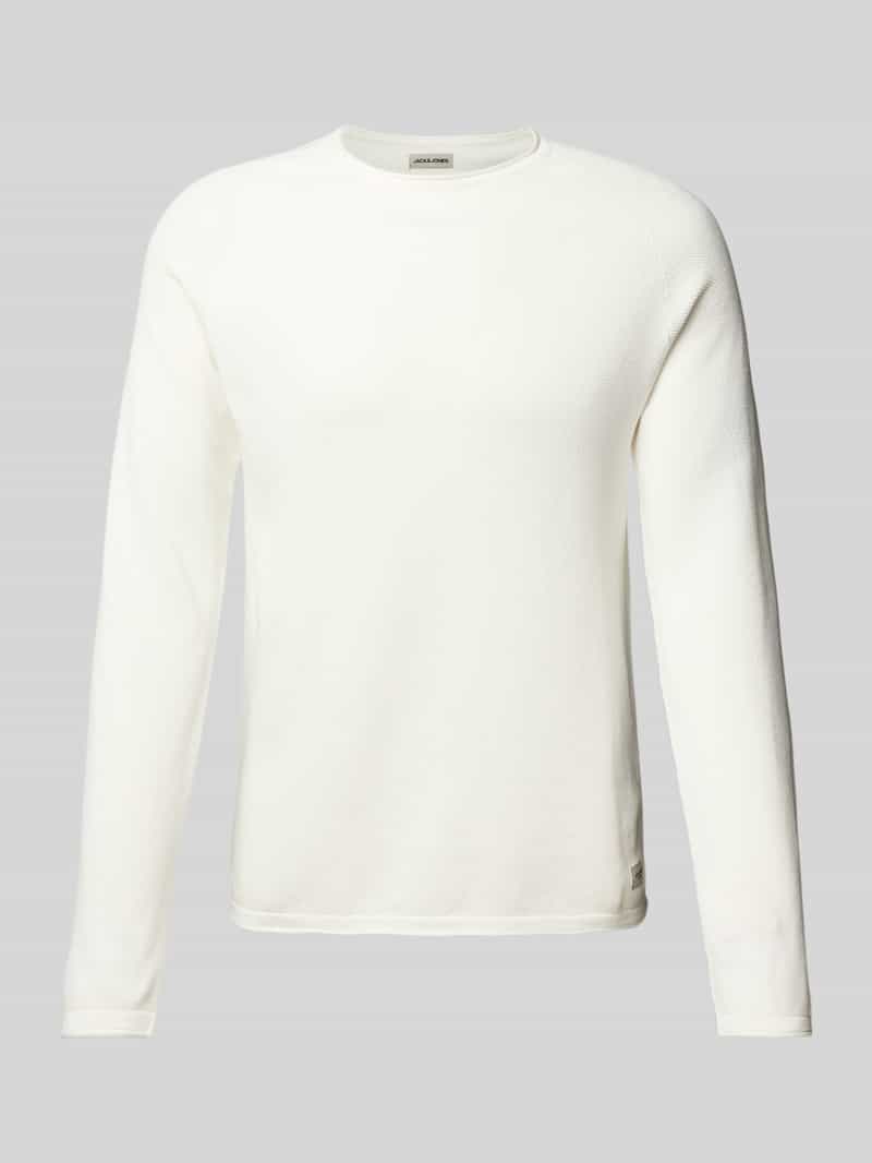 Gebreide pullover met labelpatch, model 'HILL'