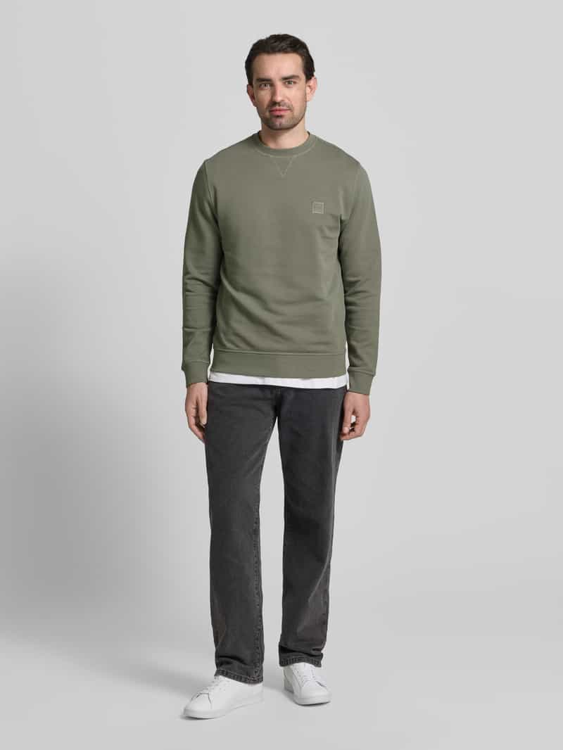 Boss Relaxed fit sweatshirt van puur katoen Modell 'WESTART' groen, foto 5