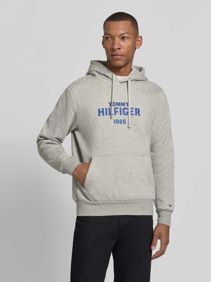 Tommy Hilfiger hoodie met logo-opschrift light grey heather, foto 4