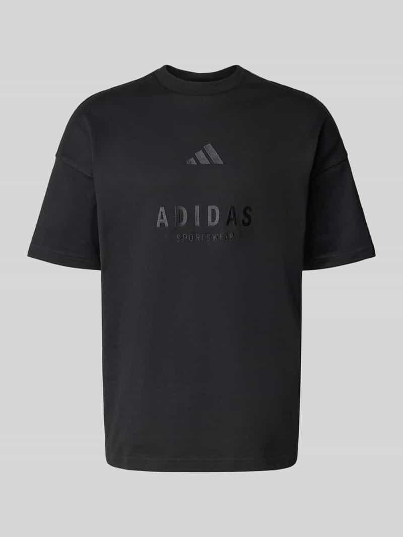 adidas Sportswear T-shirt met labelstitching en ronde hals