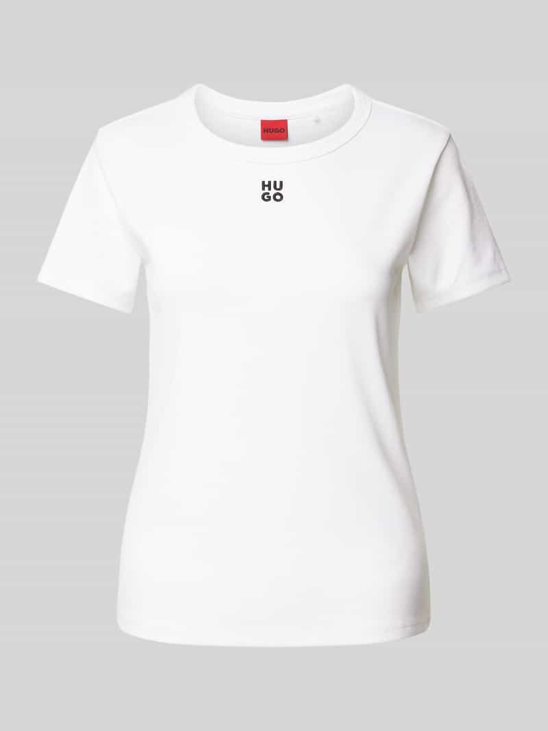 HUGO T-shirt met labelstitching model 'Deloris'