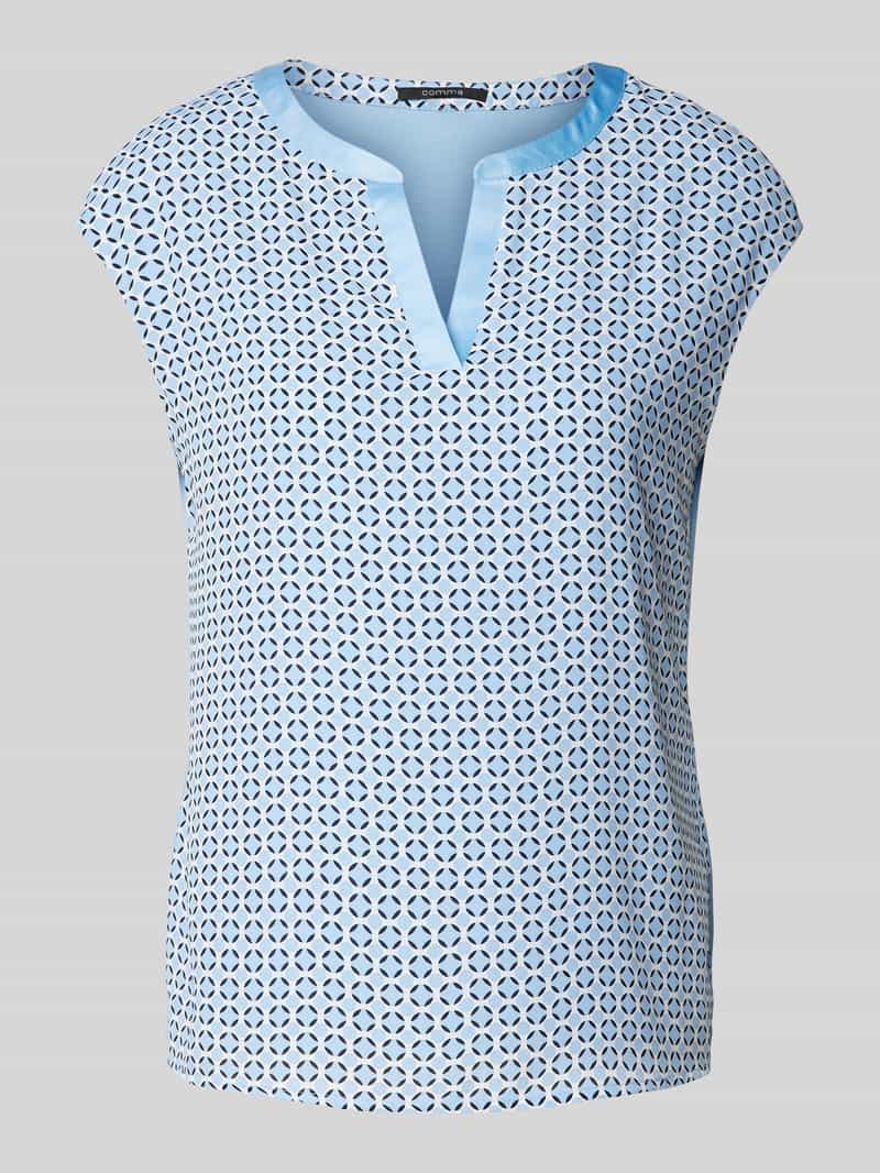 comma Blouseshirt van viscosemix met tuniekkraag