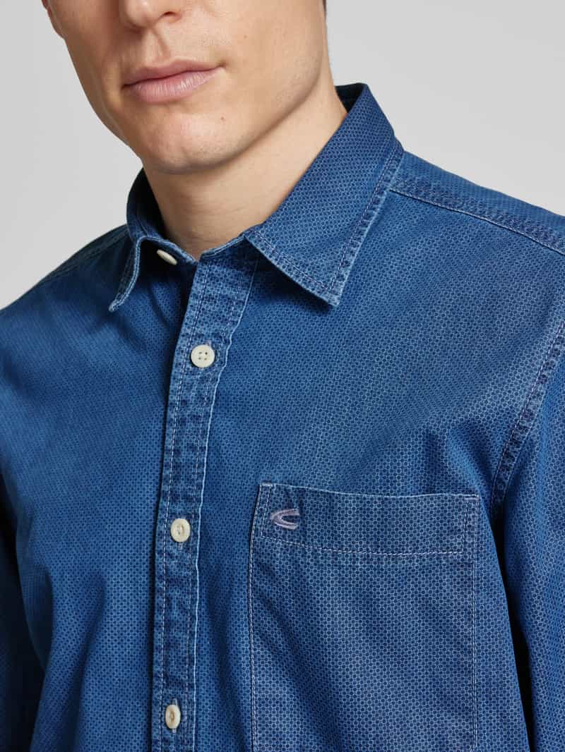 camel active Regular fit jeansoverhemd met kentkraag