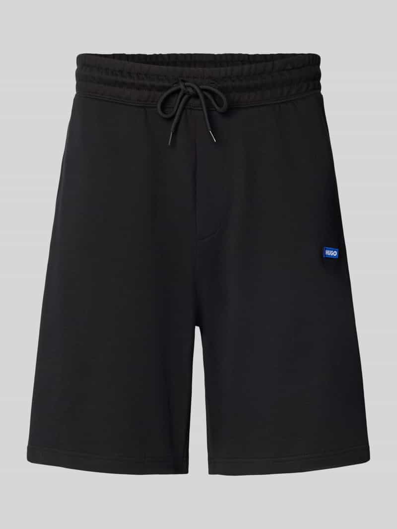 Hugo Blue Sweatshorts met logopatch model 'Nasensio'