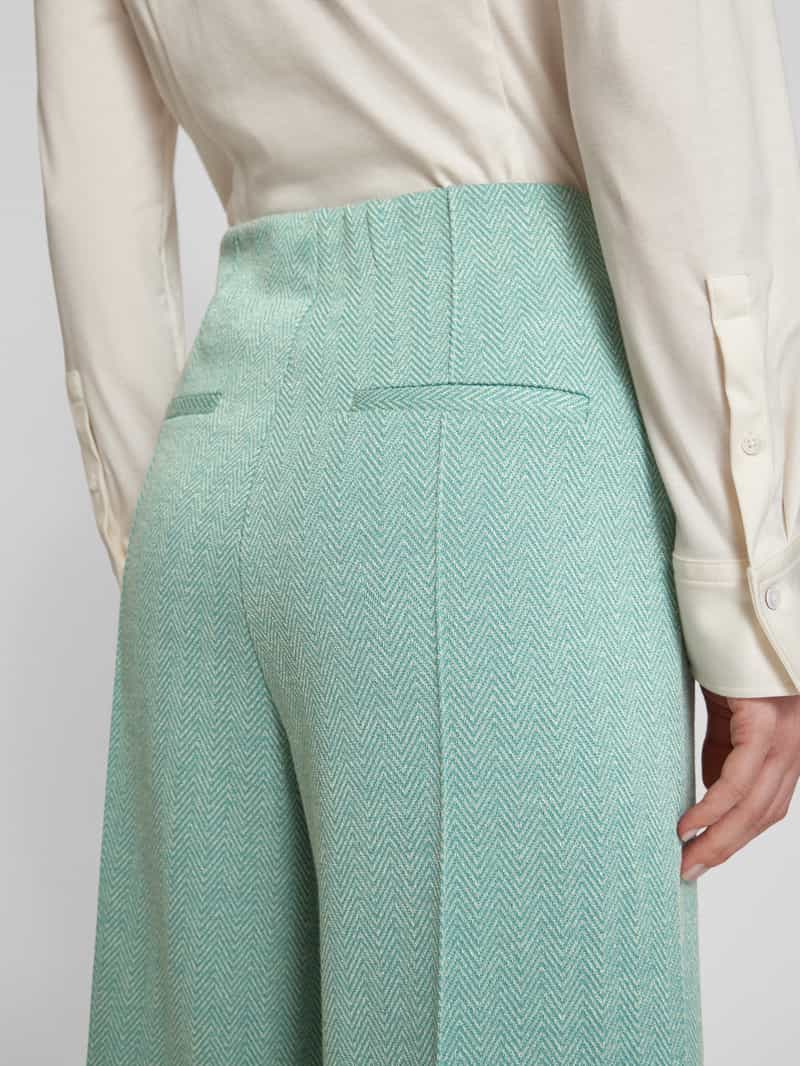 Ichi Wide leg stoffen broek met vaste persplooien model 'KATE'