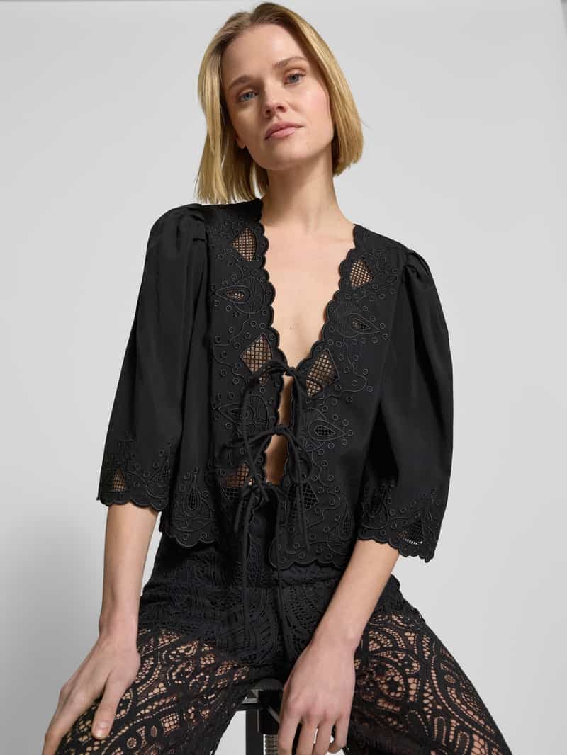 Copenhagen Muse Regular fit blouse met koordsluiting model 'MADELYN'