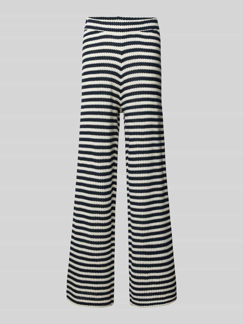 Ichi Wide leg gebreide broek met elastische band model 'LORIANNA'