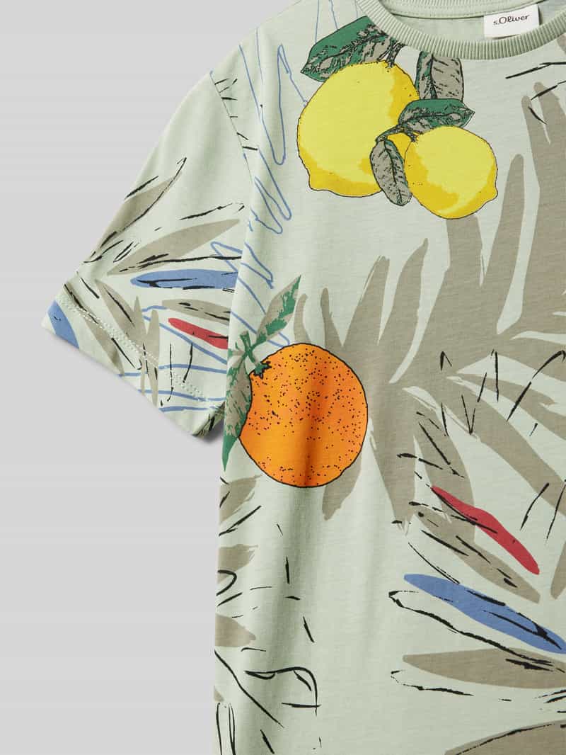 s.Oliver RED LABEL Regular fit T-shirt van puur katoen met all-over print