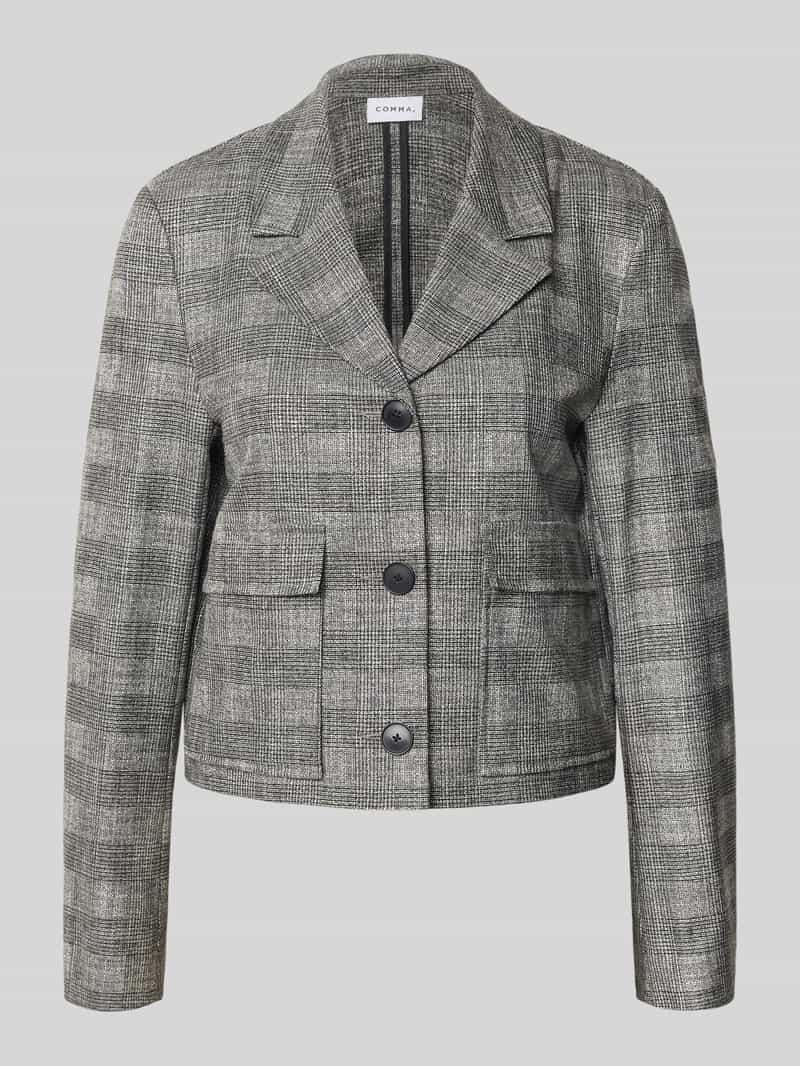 comma Regular fit blazer met reverskraag en klepzakken