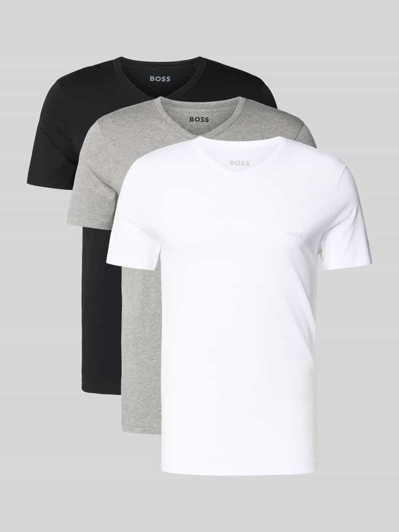 T-shirt met V-hals in een set van 2 stuks, model 'Classic'