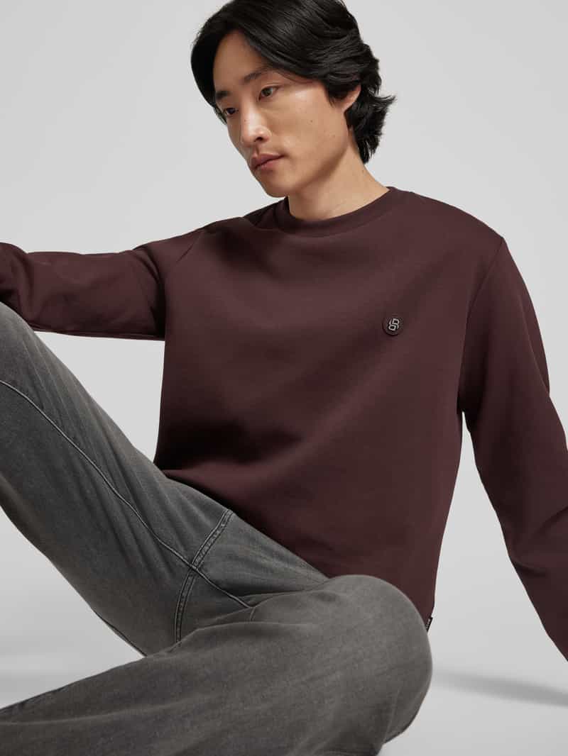 Boss Sweatshirt met labelpatch model 'Sharpe'