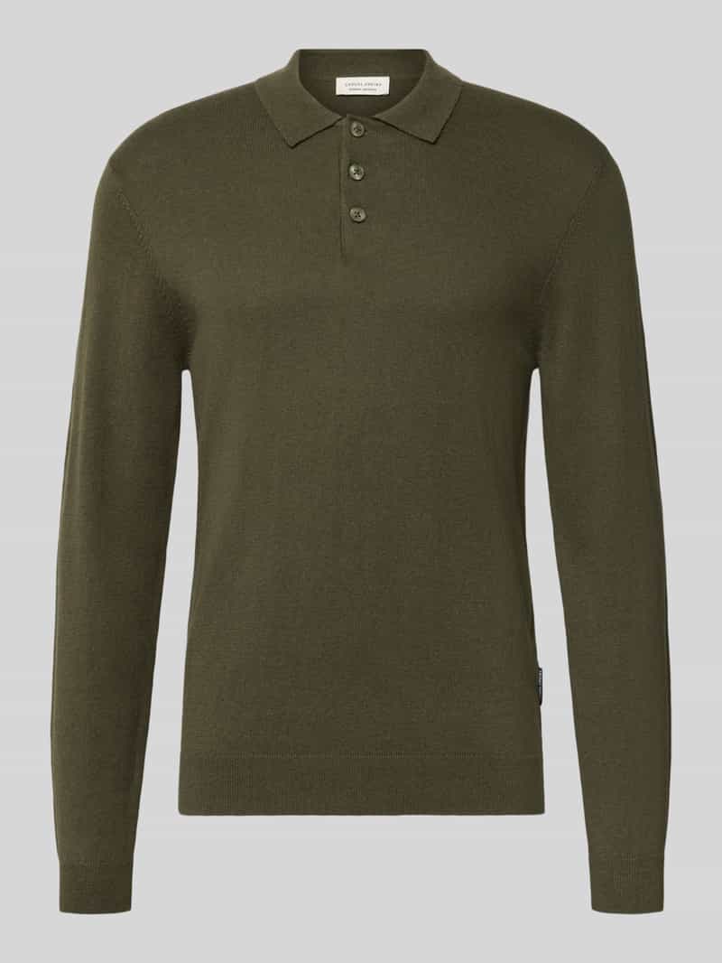 Casual friday Regular fit gebreide pullover van mix van katoen en kasjmier