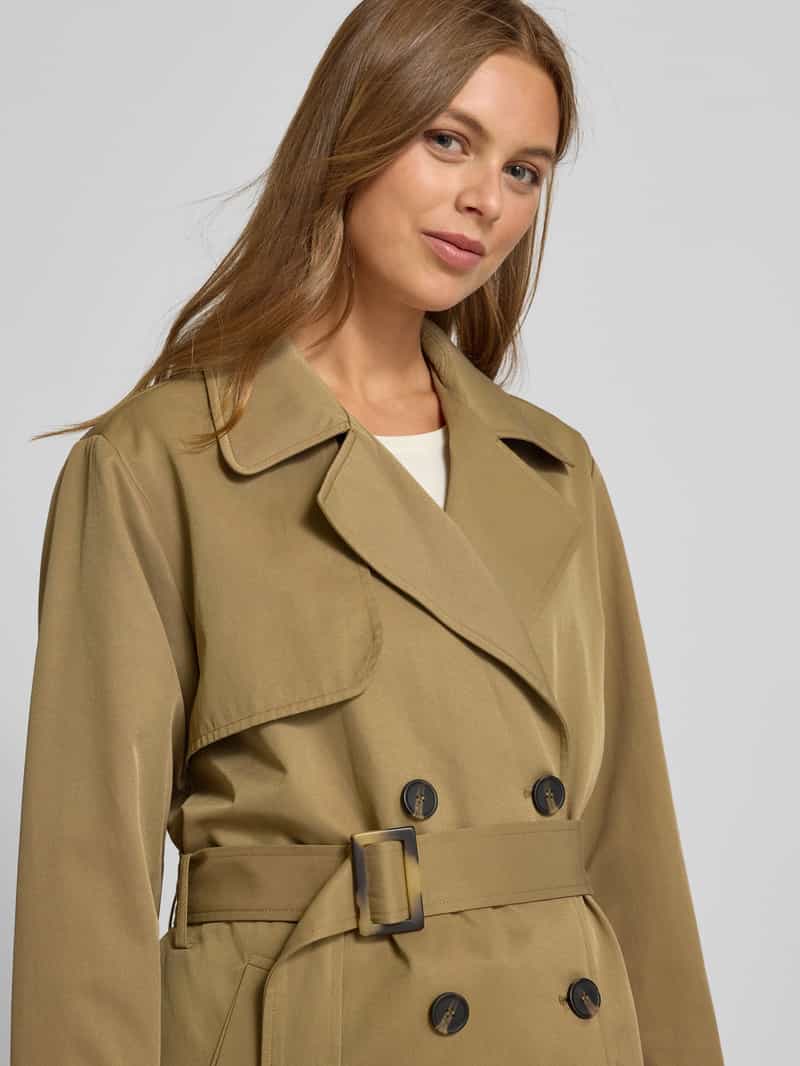 MORE & MORE Trenchcoat van katoenmix met reverskraag