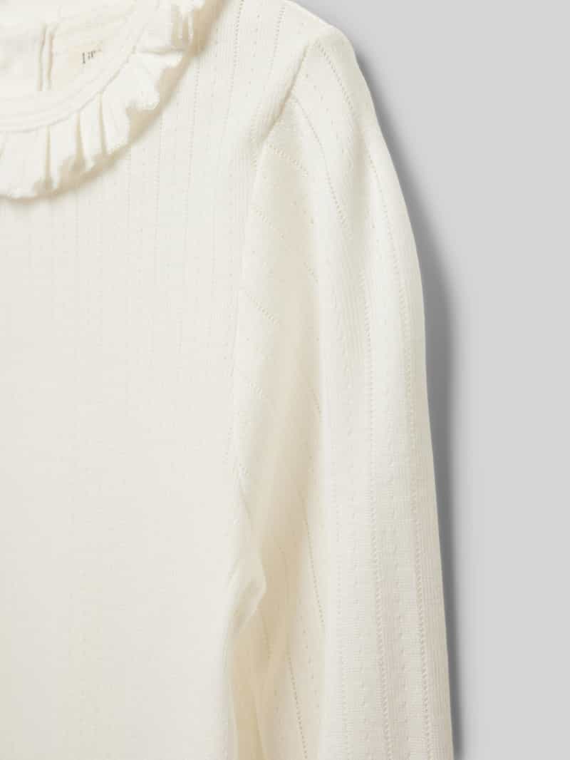Lil Atelier Shirt met lange mouwen en volantkraag