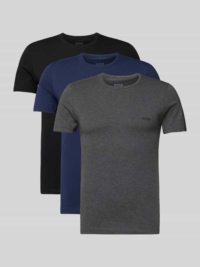 regular fit T-shirt van puur katoen model 'CLASSIC' in set van 3