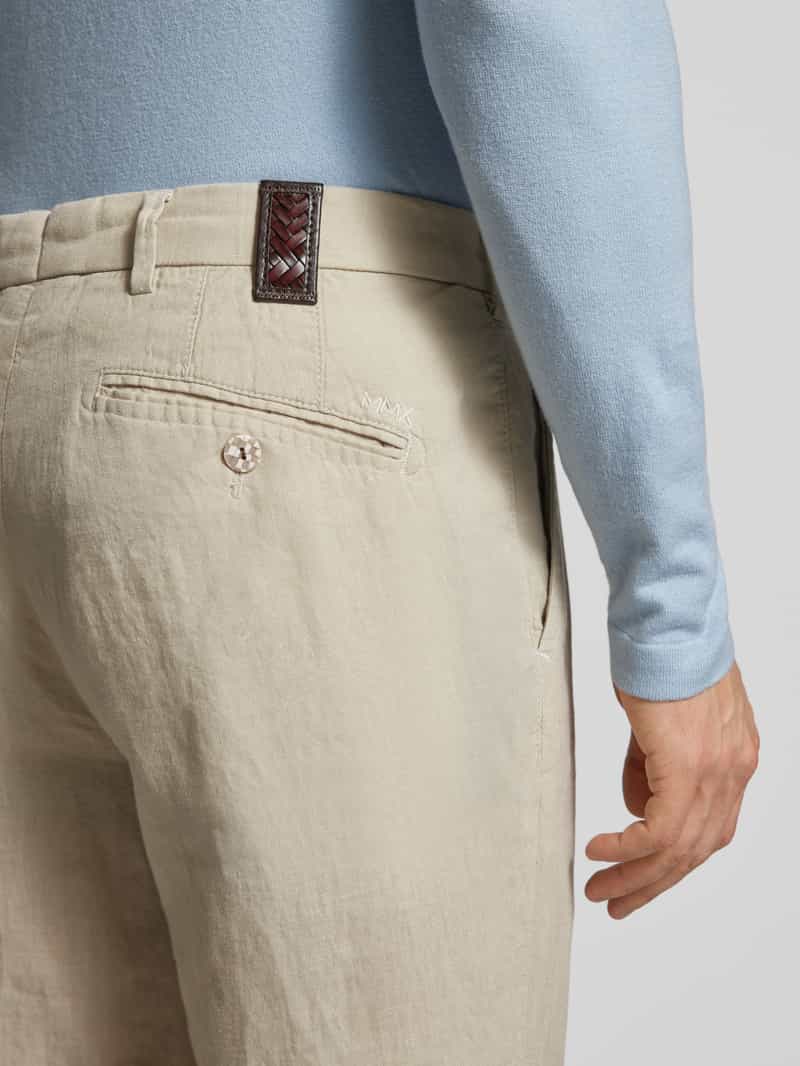 Mmx Regular fit linnen broek met riemlussen model 'LYNX'