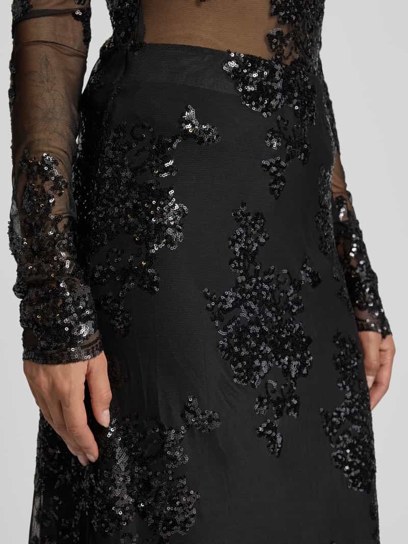 Soyaconcept Knielange rok met pailletten model 'AUBE'