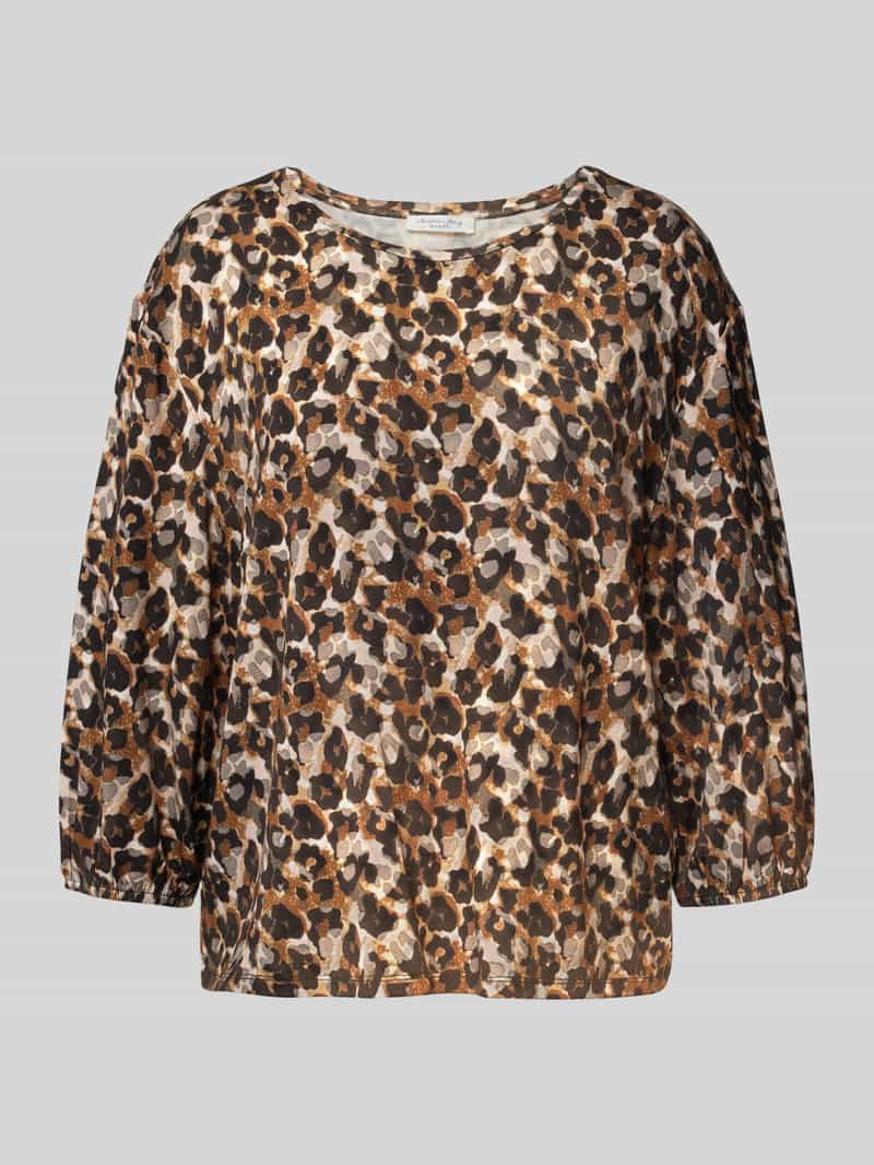 Blouseshirt met 3/4-mouwen van een mix van viscose en elastaan