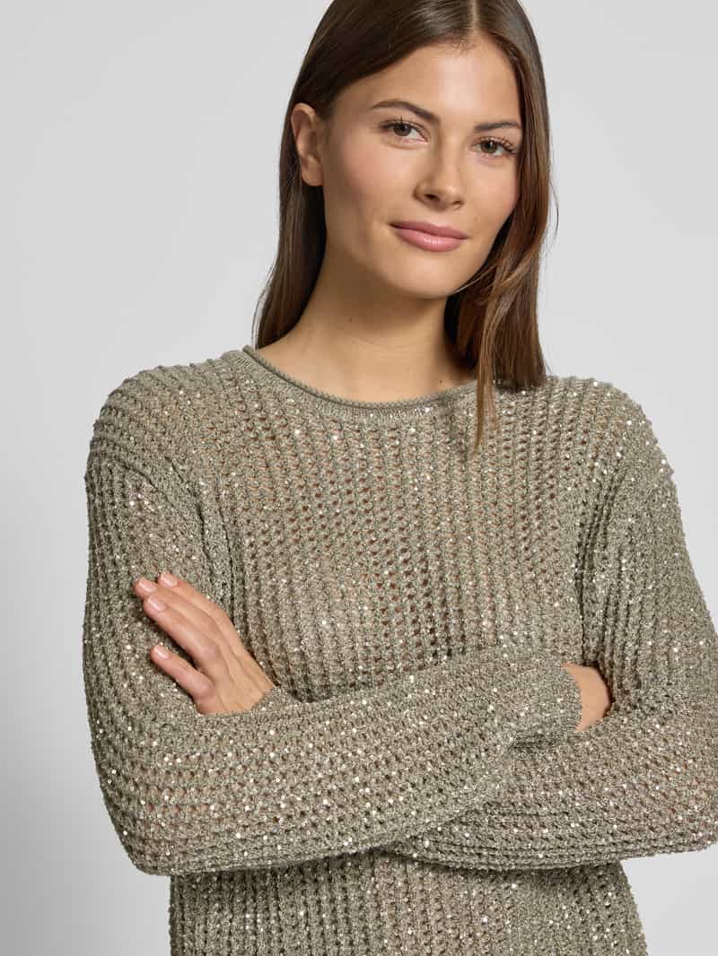 Marc Cain Gebreide pullover met wol en pailletten