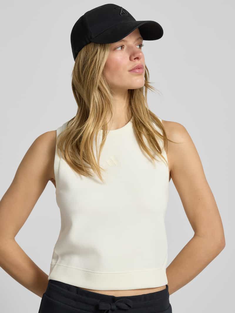 adidas Sportswear Top met labelprint en ronde hals
