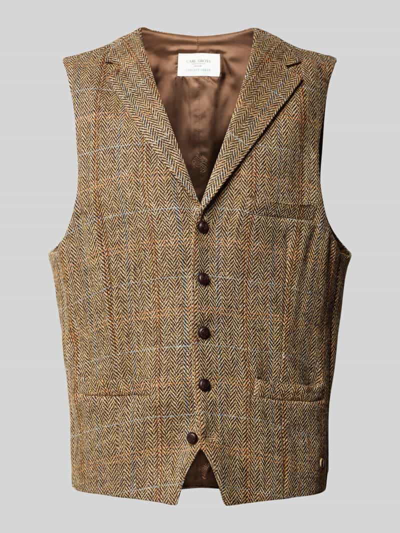 carl gross Harris Tweed gilet van scheerwol model 'Warner'