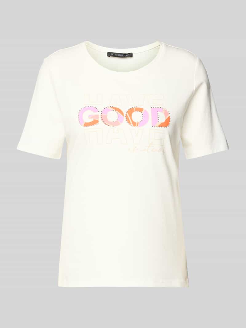 Betty Barclay T-shirt met geribde ronde hals