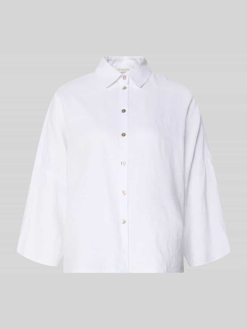linnen blouse met overgesneden schouders