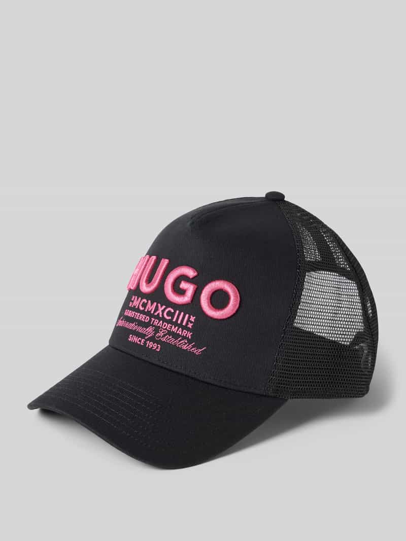 Hugo Blue Baseballpet met labeldetail model 'Merk'