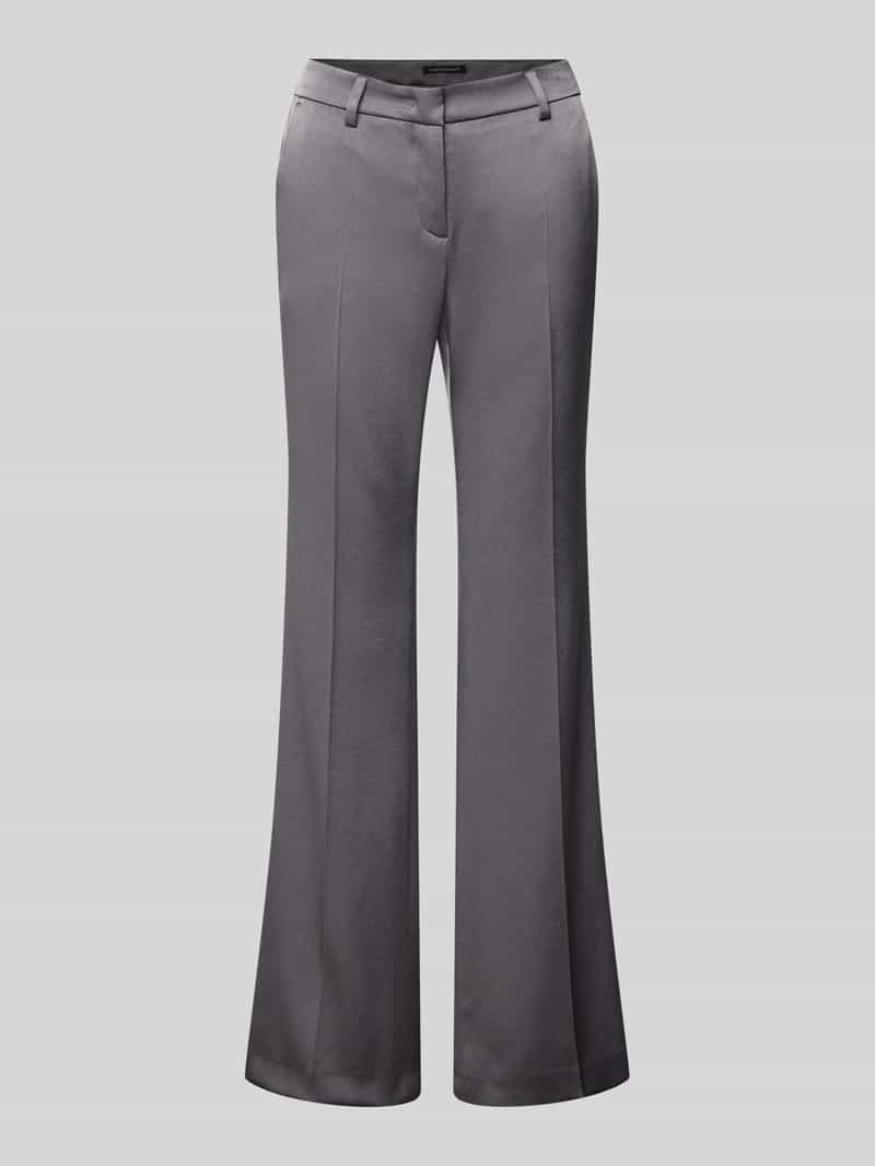 Flared stoffen broek met bandplooien