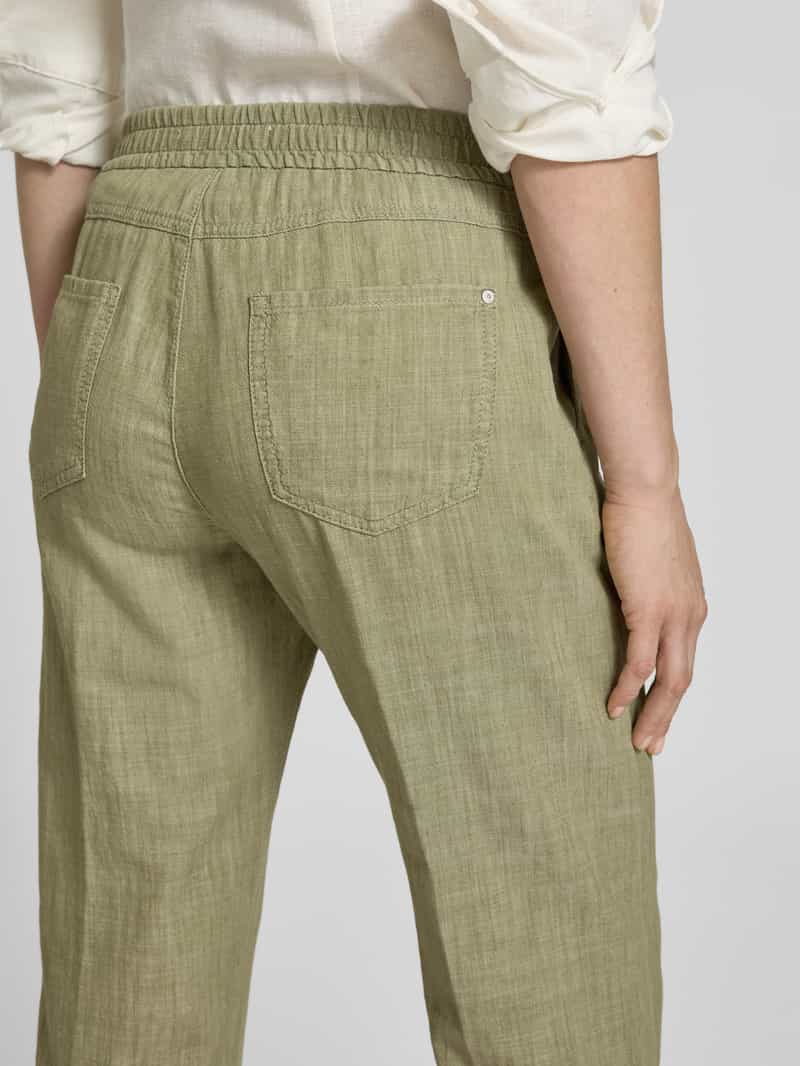 Angels Straight leg stoffen broek met elastische band model 'Linn'