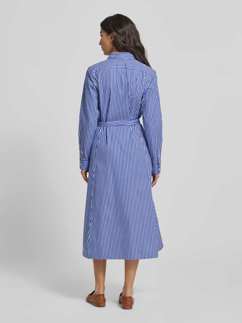 Polo Ralph Lauren overhemdjurk met strikceintuur marineblauw, foto 2