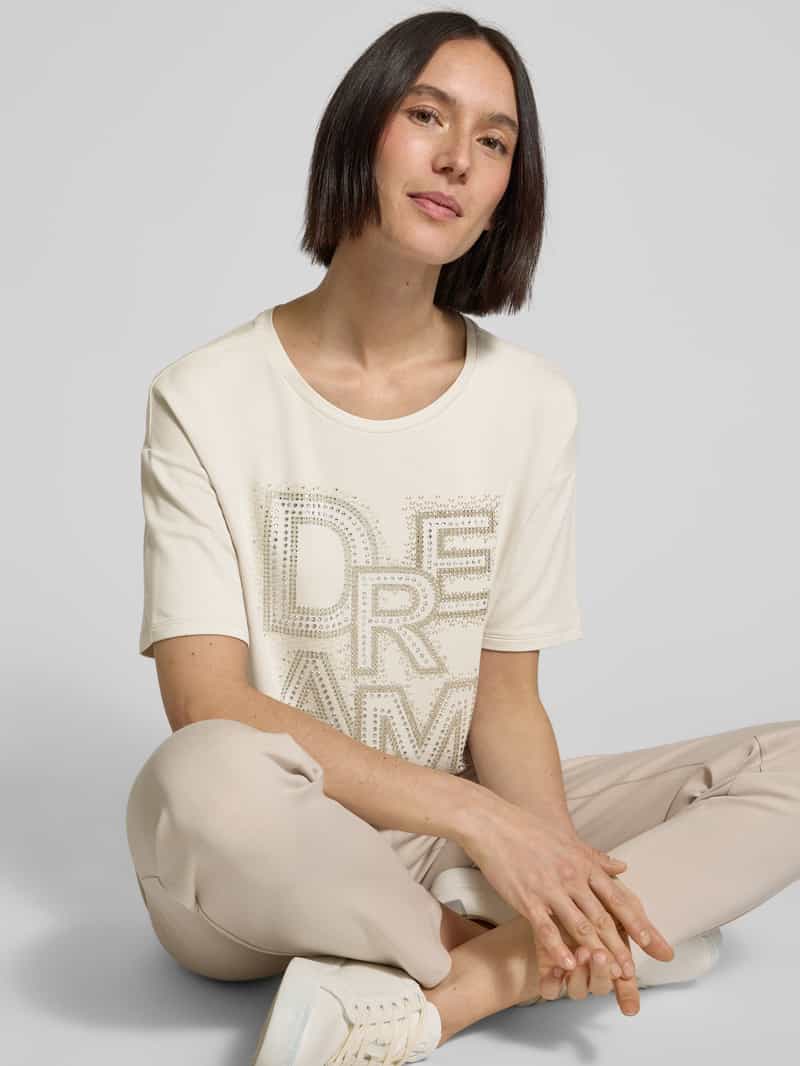 monari T-shirt met labeldetail
