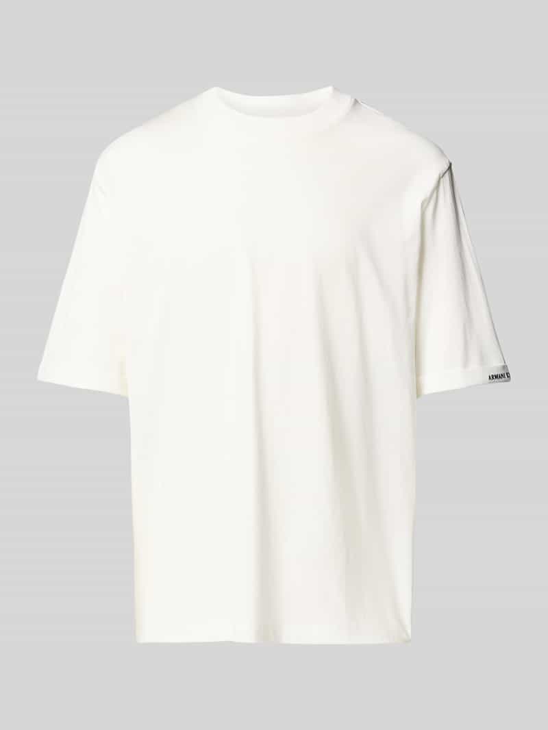 Armani Exchange T-shirt met geribde ronde hals