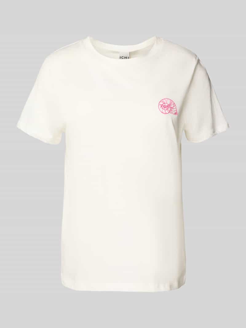 Ichi T-shirt met motiefstitching model 'CAMINO'
