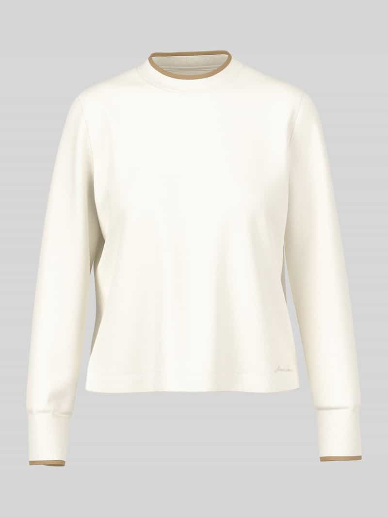 Marc Cain Regular fit shirt met lange mouwen met contrasterende ribkraag