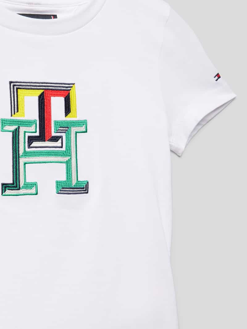 Tommy Hilfiger Teens Regular fit T-shirt met meerkleurige logostitching