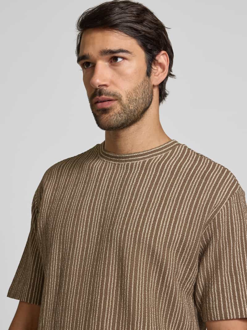 MCNEAL T-shirt met geribde ronde hals