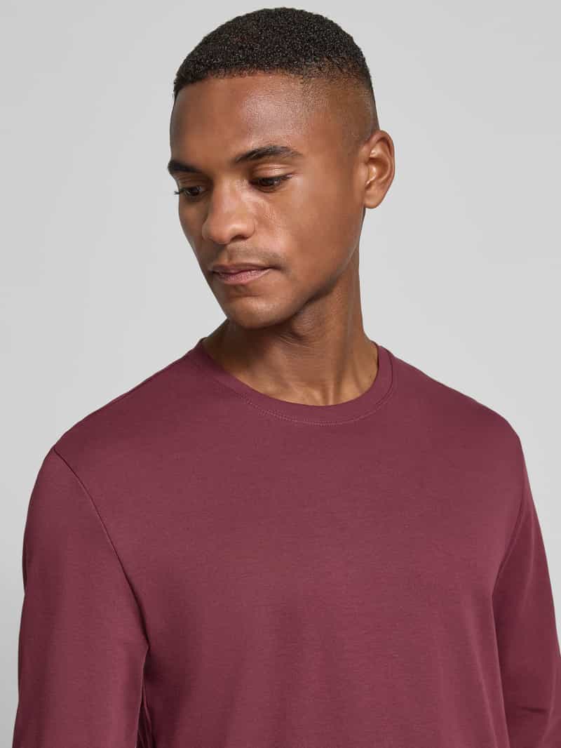 Christian Berg Men Shirt met lange mouwen en geribde ronde hals