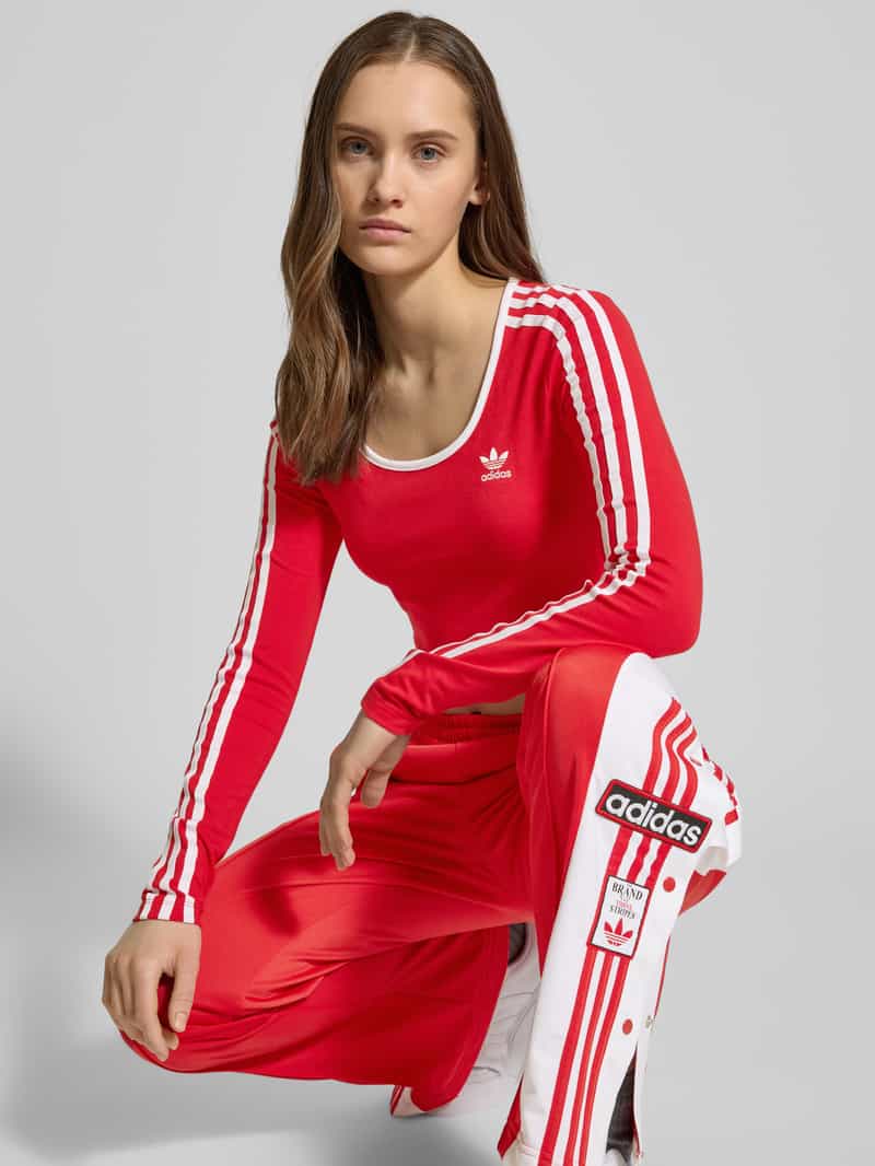 adidas Originals Kort shirt met lange mouwen en labelstitching