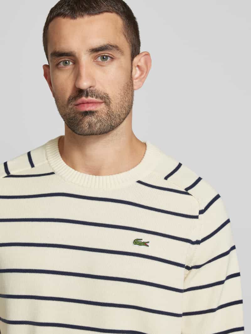 Lacoste Gebreide pullover met logopatch