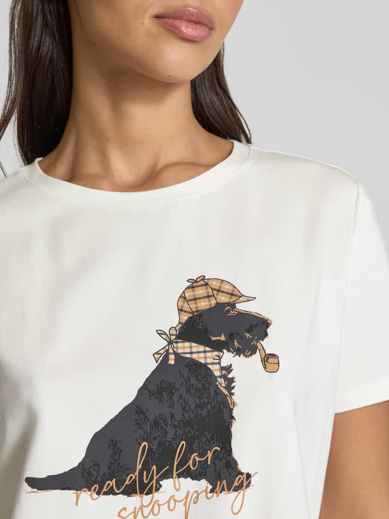 comma T-shirt met motiefprint