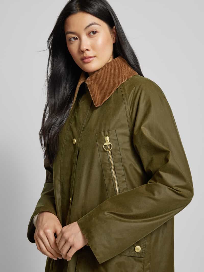 Barbour Lange jas met platte kraag model 'EBBERSTON WAX'