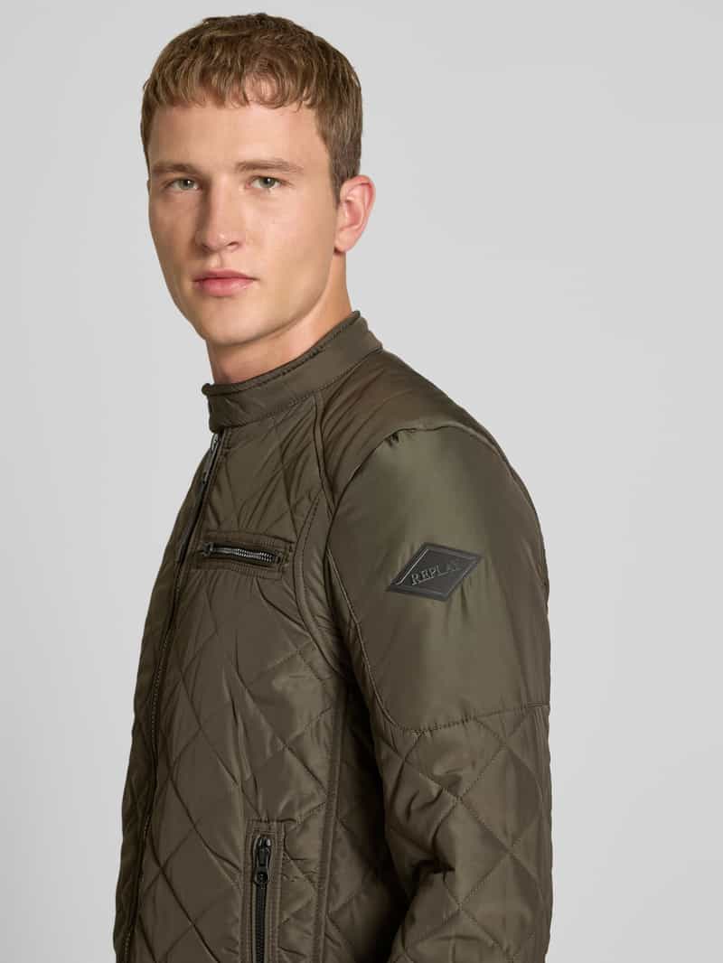 Replay Gewatteerd jack met ritszakken en labeldetail