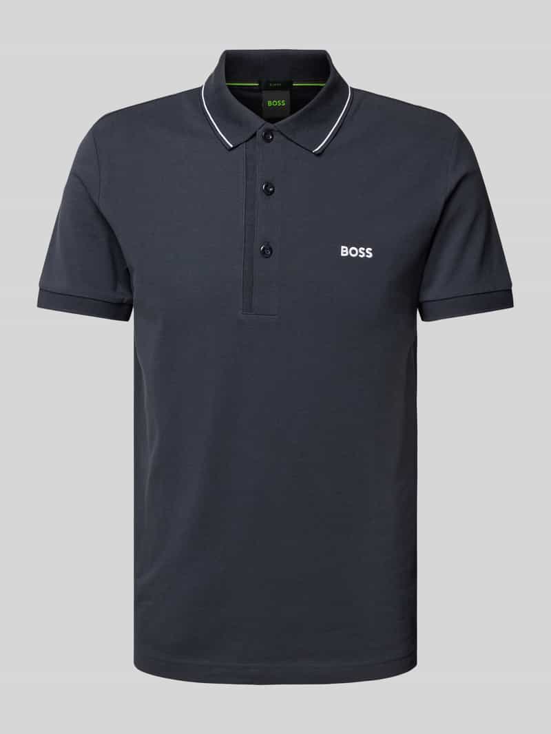 BOSS Green Regular fit poloshirt met labelstitching model 'Paule'