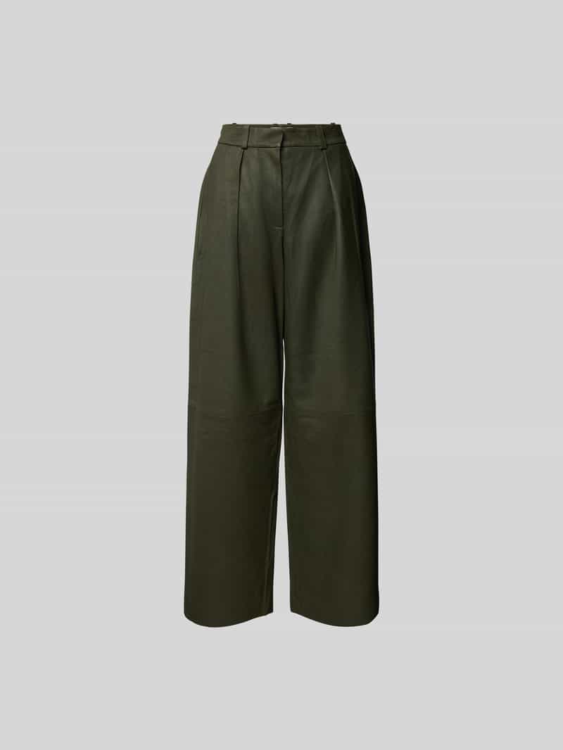 Leren broek met achterzakken