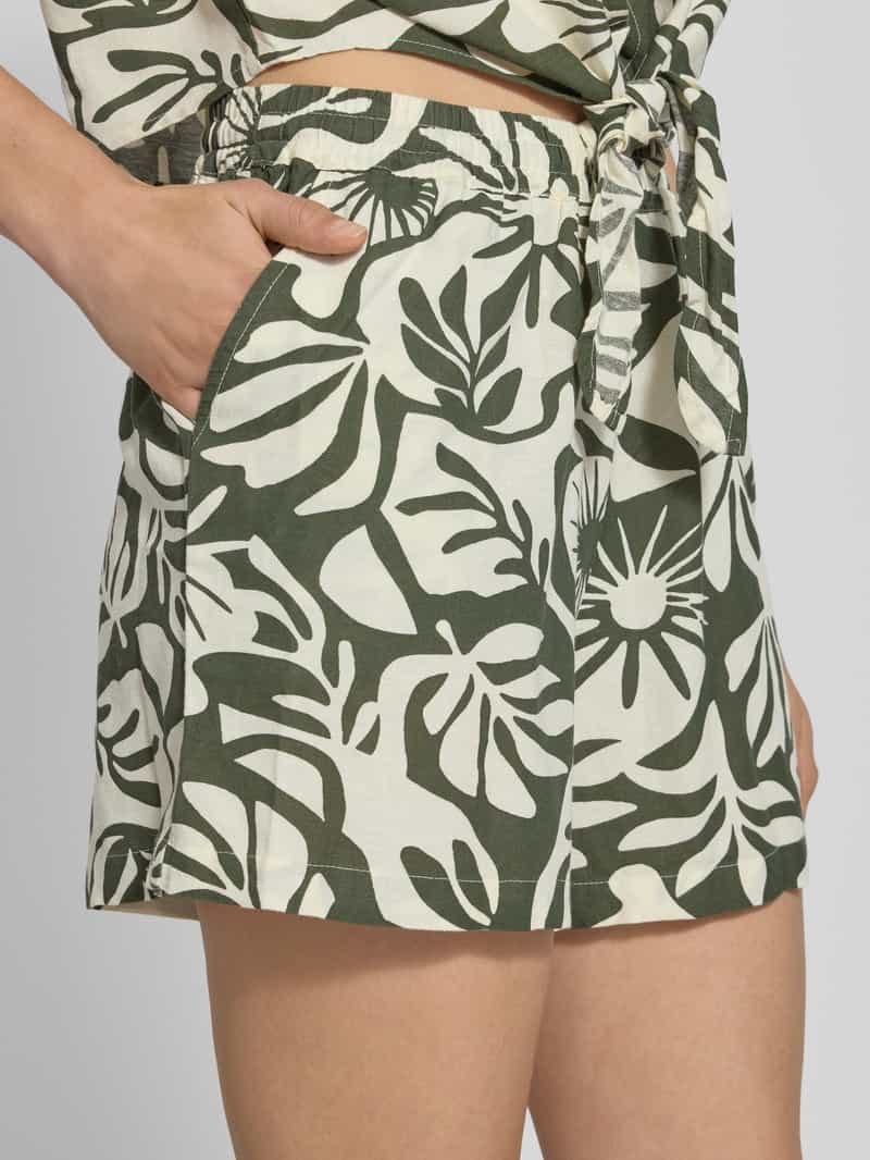 Only Loose fit korte linnen broek van een mix van viscose en katoen model 'JAKIRI'