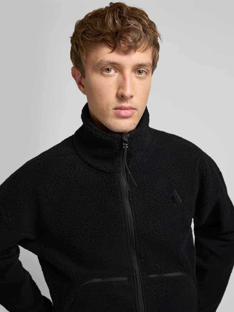 adidas Sportswear Fleecejack met opstaande kraag en labelstitching