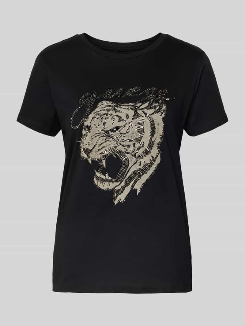 Guess T-shirt met motiefprint model 'TIGER FACE'
