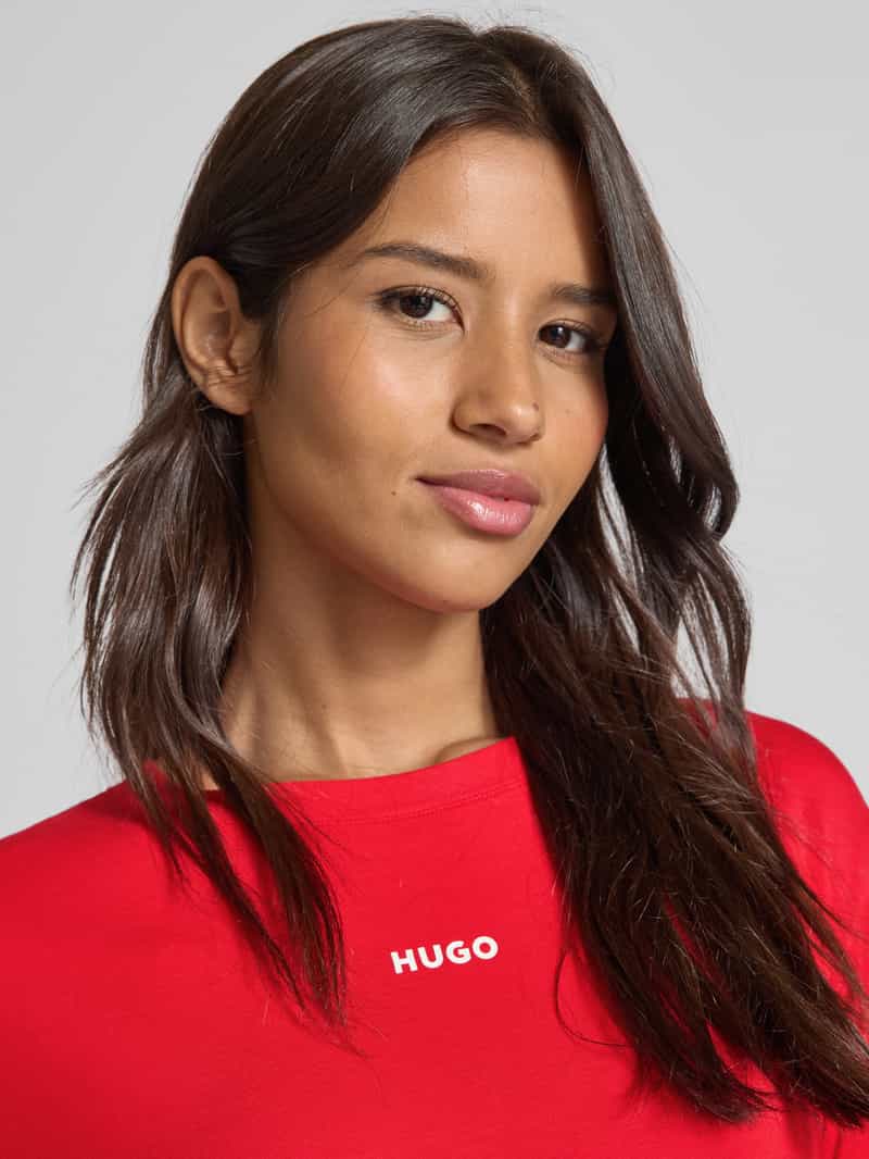 HUGO T-shirt met labelprint model 'Clelia'