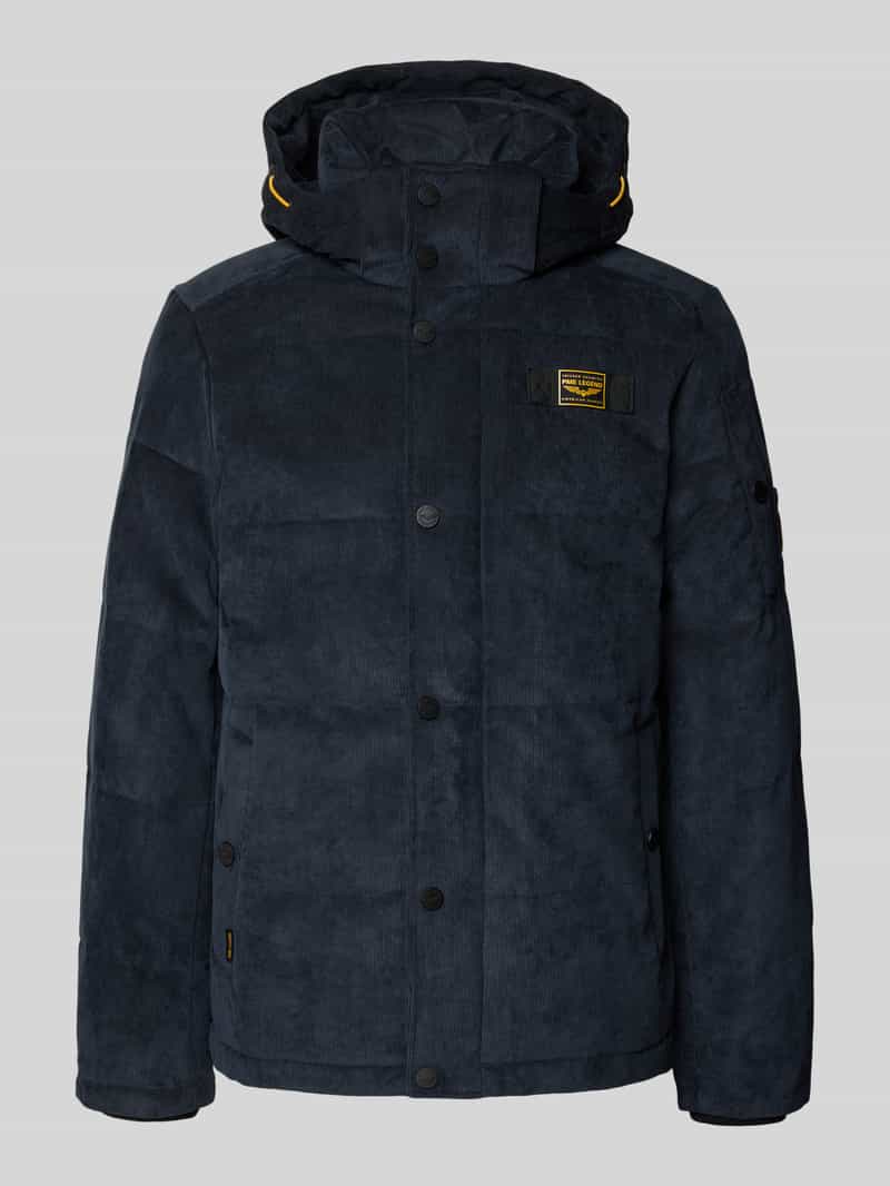 PME Legend Gewatteerd jack van corduroy met labeldetail